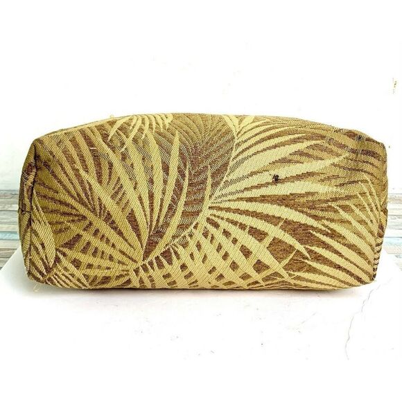 XL RAINIER CLUB BEIGE TAPESTRY BROWN GENUINE LEATHER HANDBAG TOTE SHOULDER BAG - Picture 8 of 11